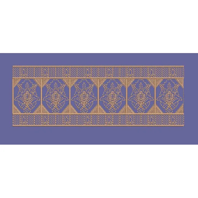 Floral Enclosure Ornate Geometric Border Embroidery Design