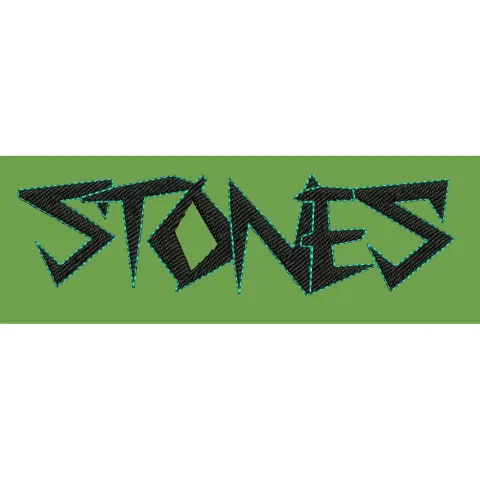 Typography Stones Text Embroidery Design