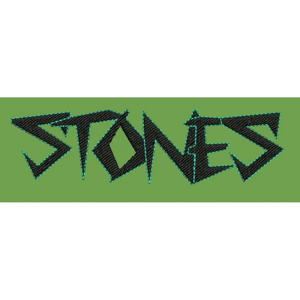 Typography Stones Text Embroidery Design
