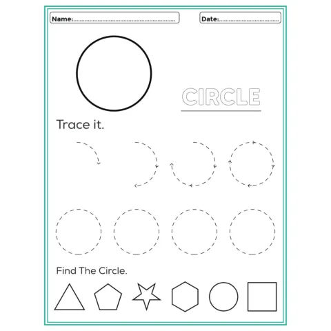 Shape Tracing and Find the Shape Worksheets