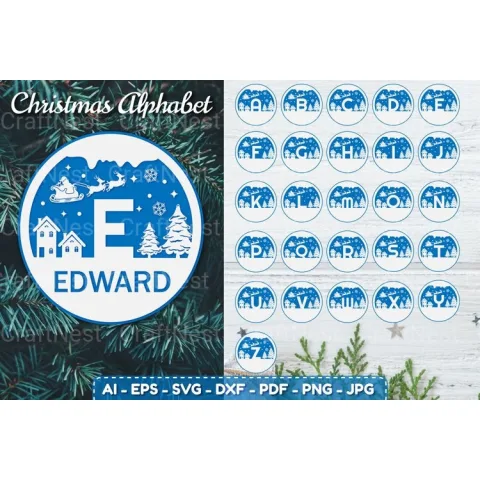 Alphabet Christmas Scene SVG
