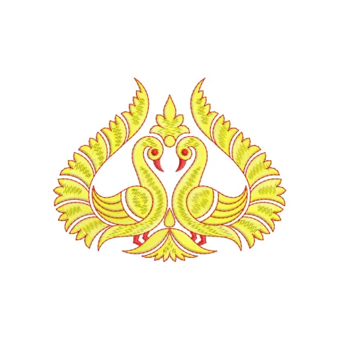Two Peacock Embroidery Design