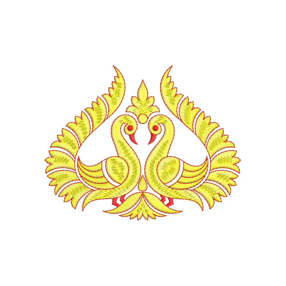 Two Peacock Embroidery Design