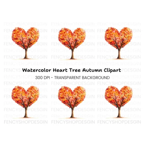 Heart Tree Clipart Bundle