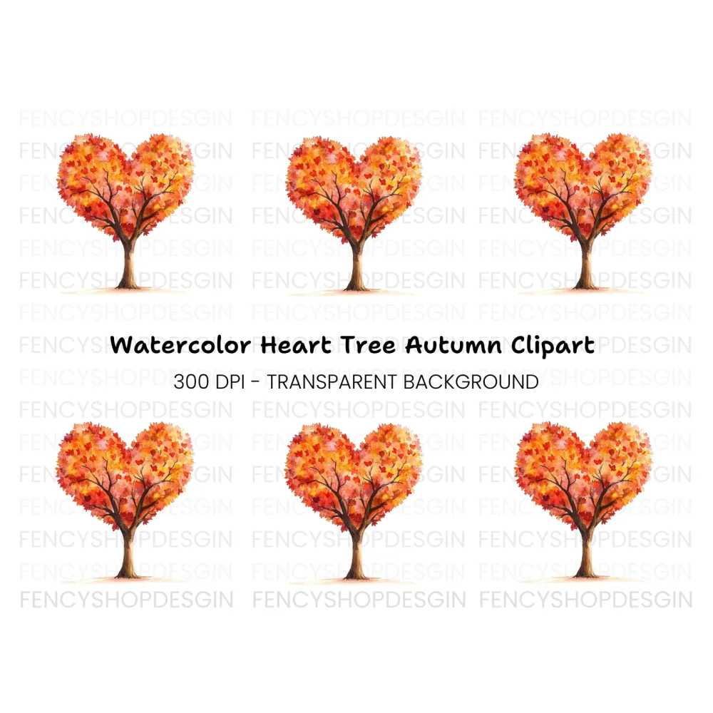 Heart Tree Clipart Bundle