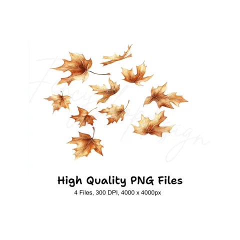 Falling Autumn Leaves Clipart Bundle