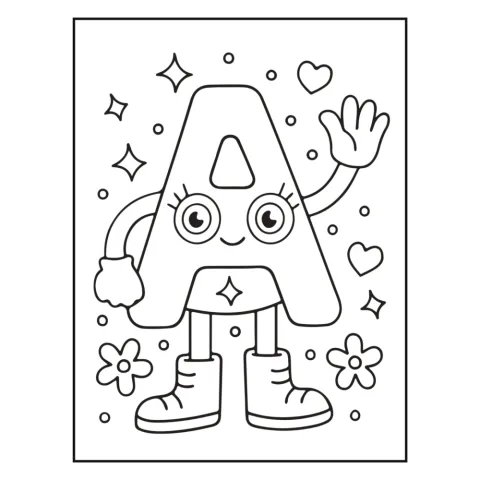 Alphabet Letter Character Coloring Book