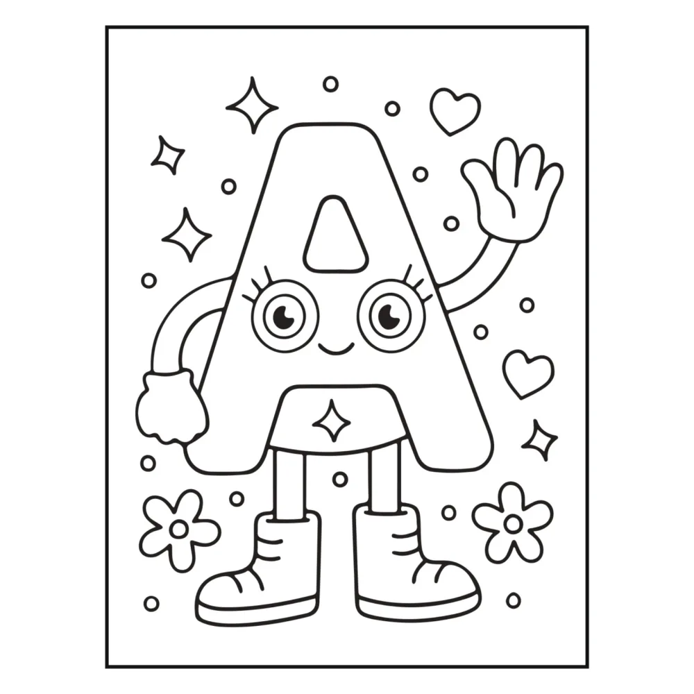 Alphabet Letter Character Coloring Book
