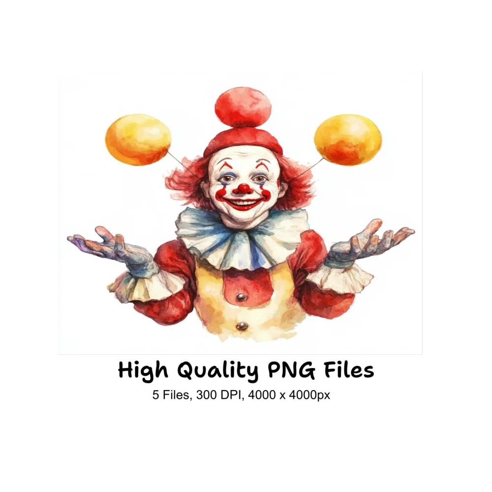 Circus Clowns Clipart Bundle