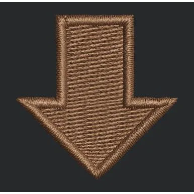 Brown Downward Arrow Embroidery Design