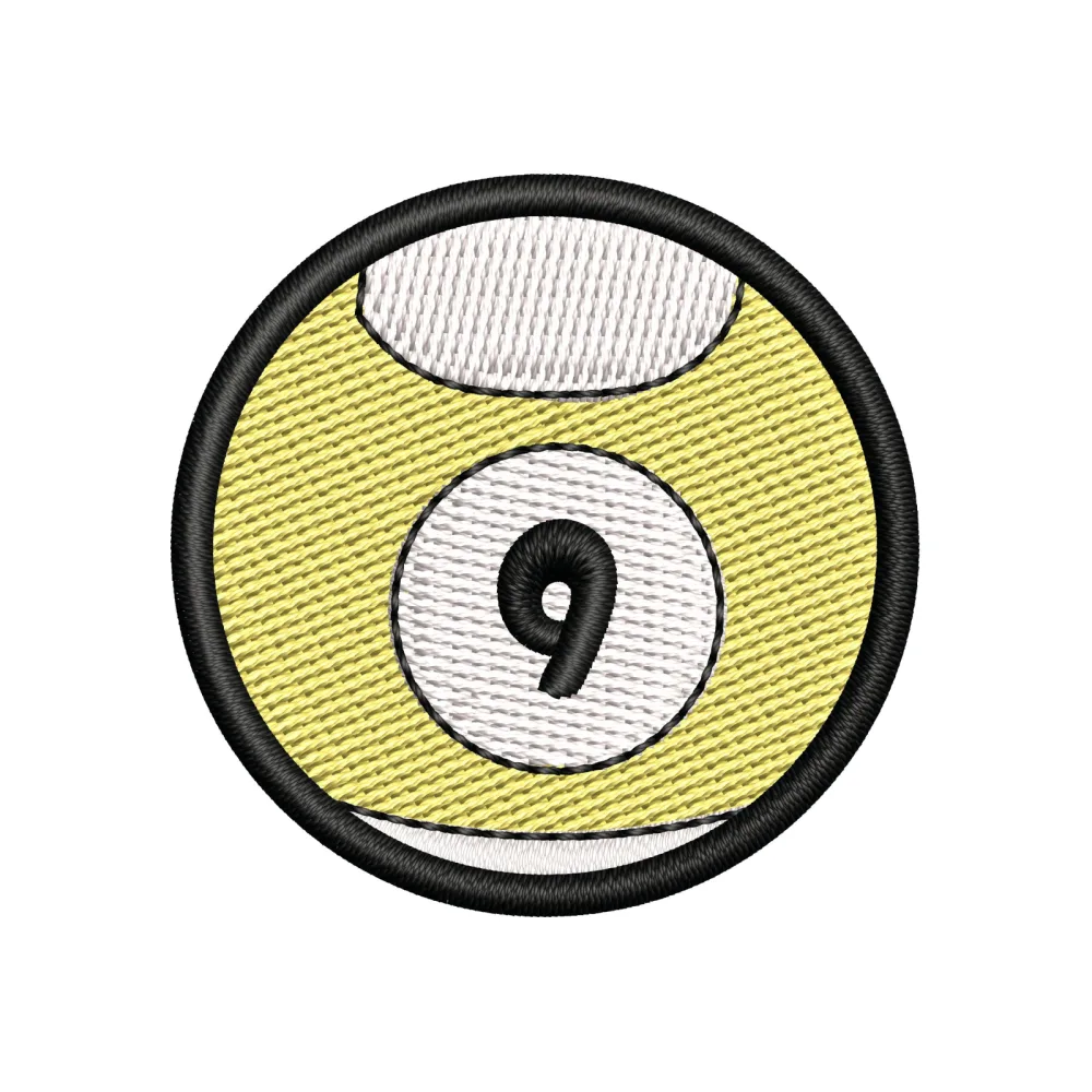 Nine N Ball Embroidery Design