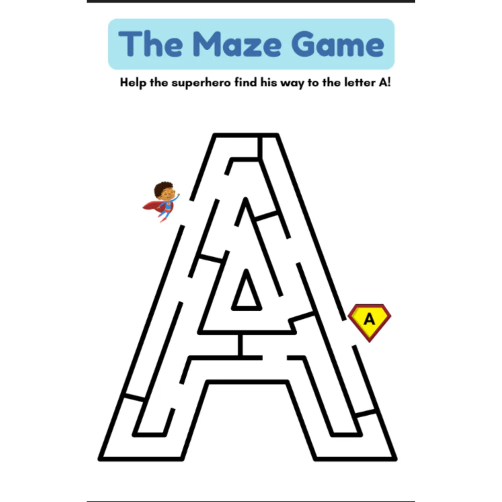 Alphabet Maze Game Worksheets