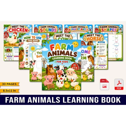 Farm Animals Learning Book