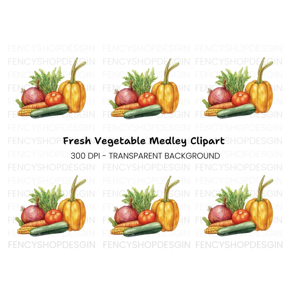 Fresh Vegetable Clipart Bundle