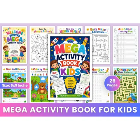 Mega Activity For Kids Book