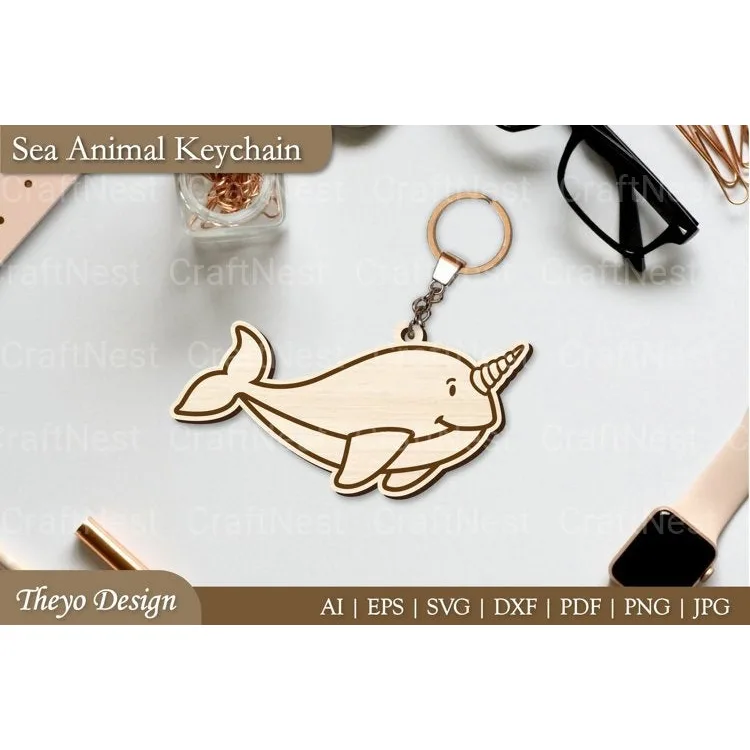 Cute Sea Animal Key Chain SVG