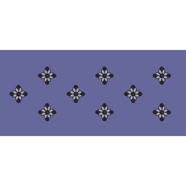 Dark Floral Rosette Booti Embroidery Design