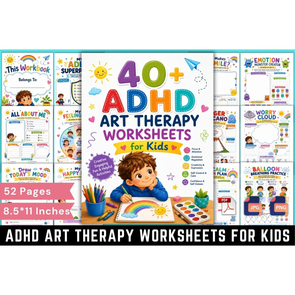 Adhd Therapy Worksheets For Kids Workbook