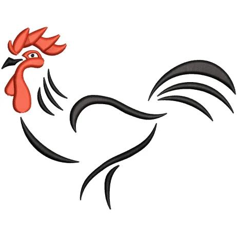 Rooster Embroidery Design