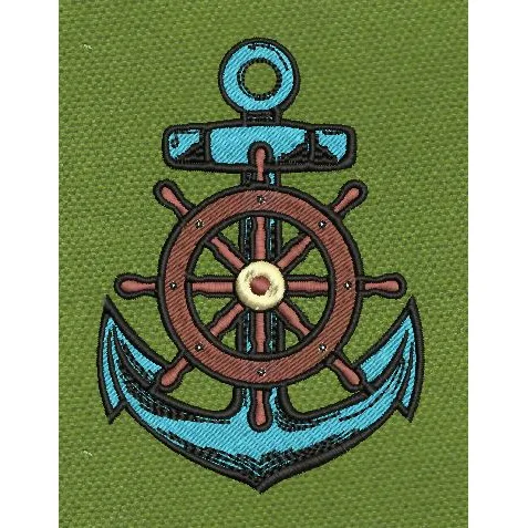 Pirate Ship Anchor Embroidery Design