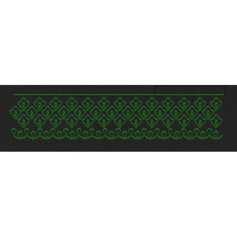 Green Floral Jaal Lace Border Embroidery Design