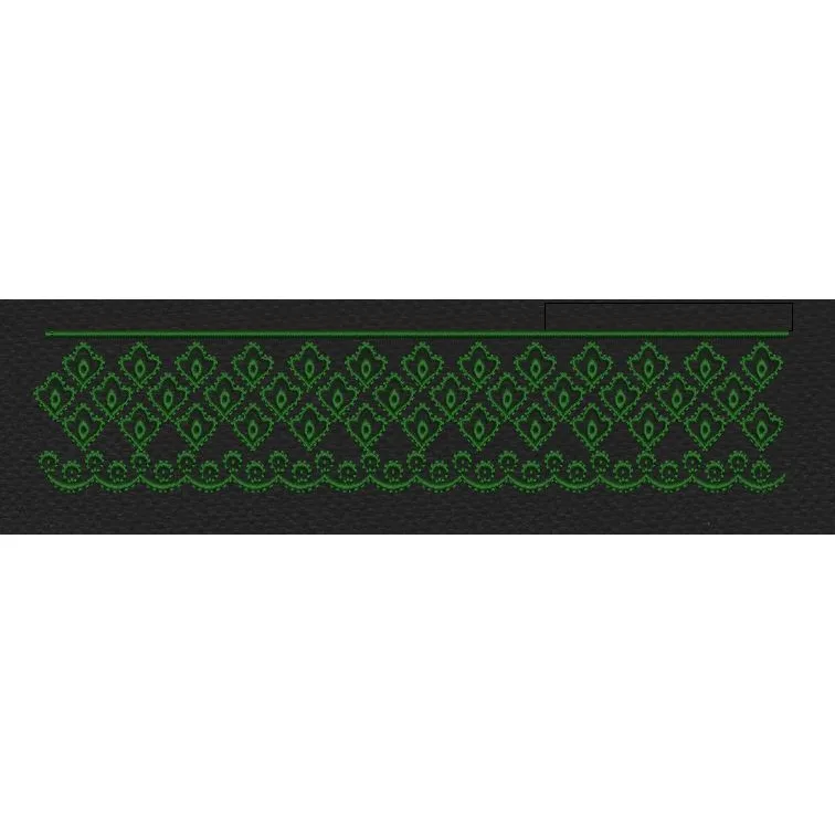 Green Floral Jaal Lace Border Embroidery Design