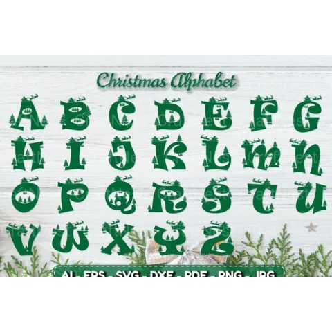 Alphabet Christmas Scene SVG