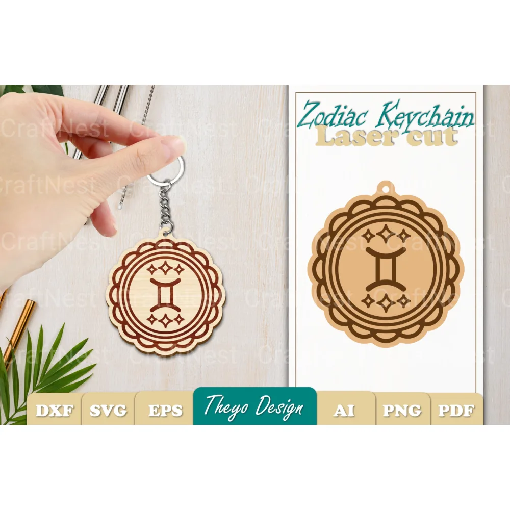 Zodiac Keychain SVG Bundle