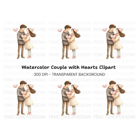 Cute Couple in Love Clipart Bundle