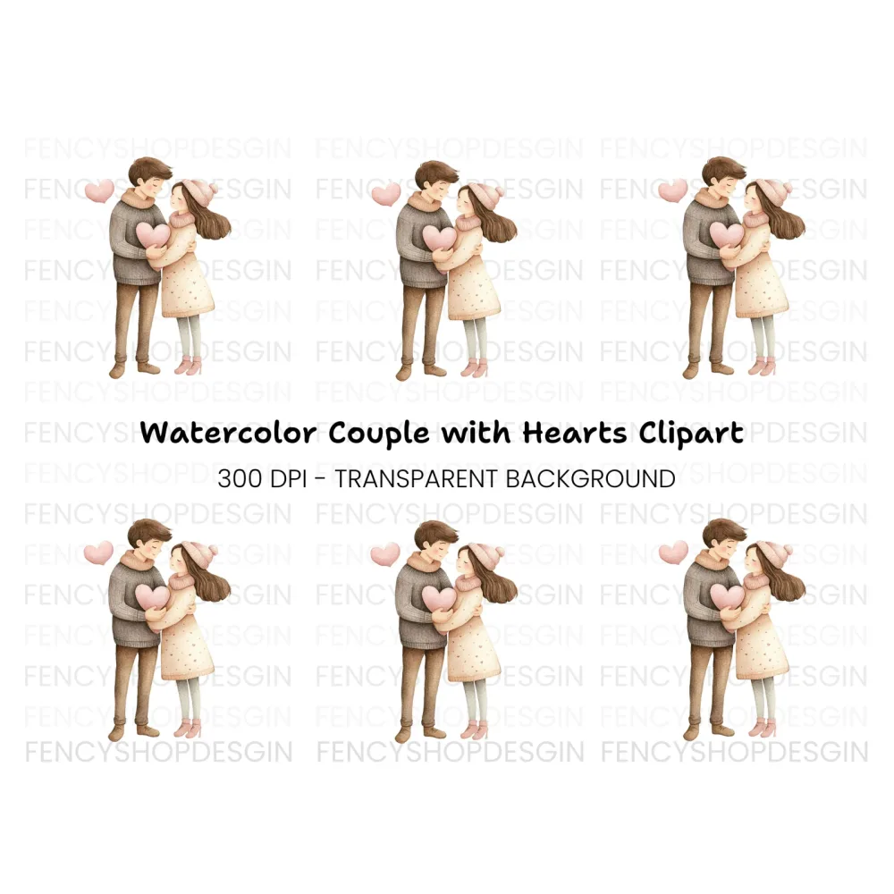 Cute Couple in Love Clipart Bundle