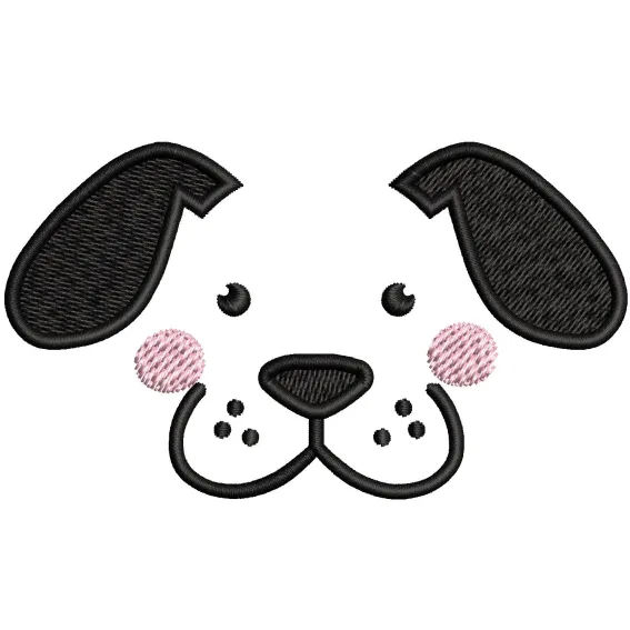 Dog Face Embroidery Design