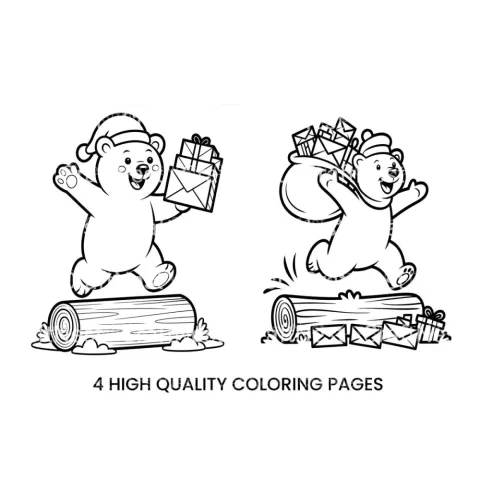 Christmas Bear Mail Delivery Coloring Books