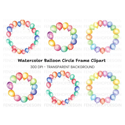 Balloon Frames Clipart Bundle