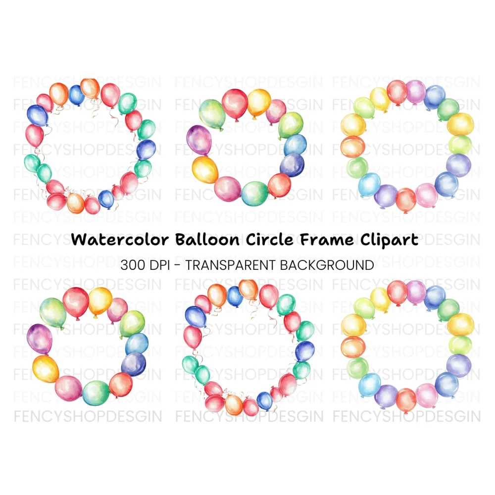 Balloon Frames Clipart Bundle