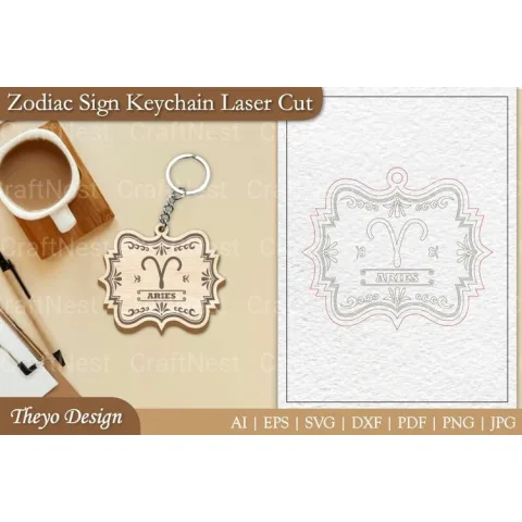 Zodiac Keychain SVG Bundle
