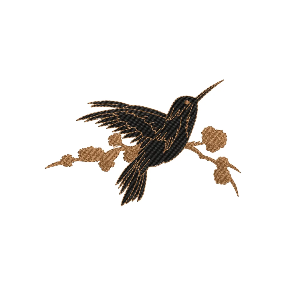 Bird Humming Embroidery Design