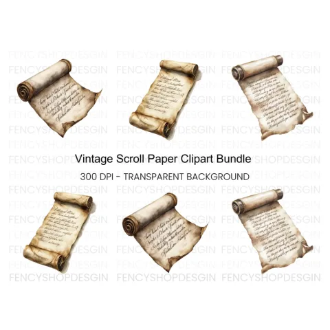 Vintage Scroll Clipart Bundle