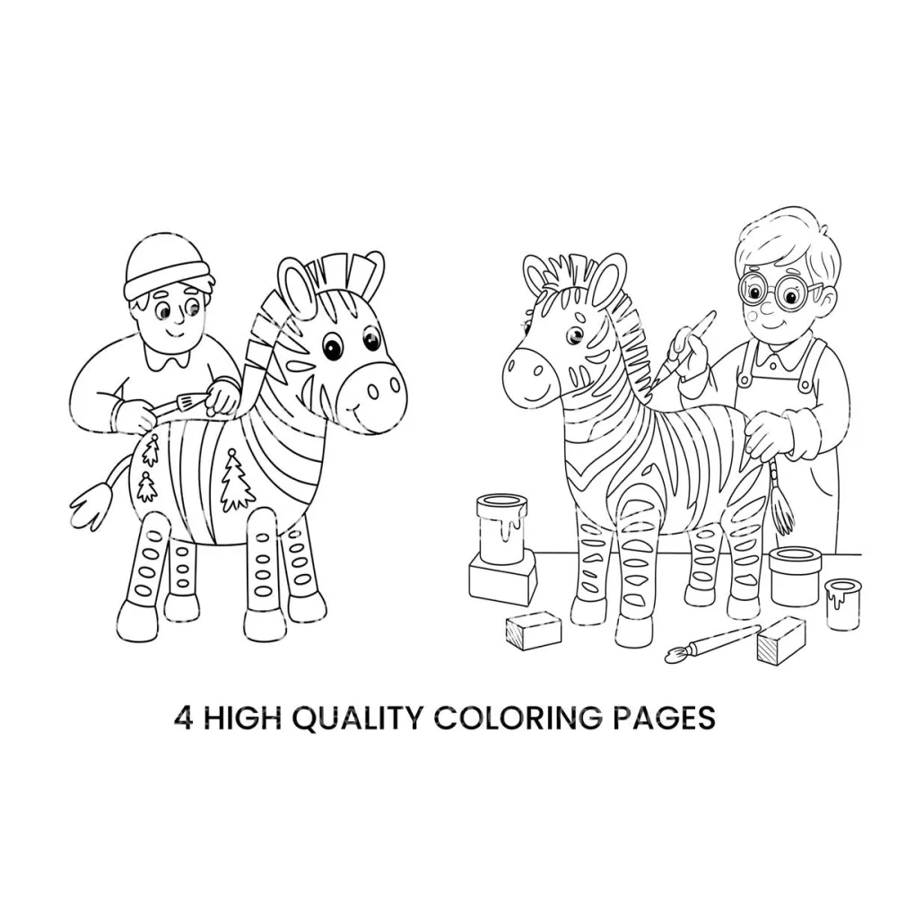 Zebra Toy Crafting Fun Coloring Books