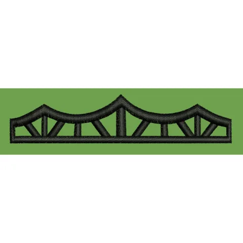 Stylized Bridge Emblem Embroidery Design