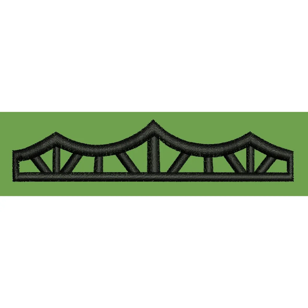 Stylized Bridge Emblem Embroidery Design