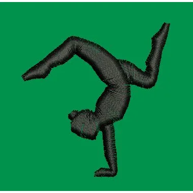 Gymnastic Handstand Silhouette Embroidery Design