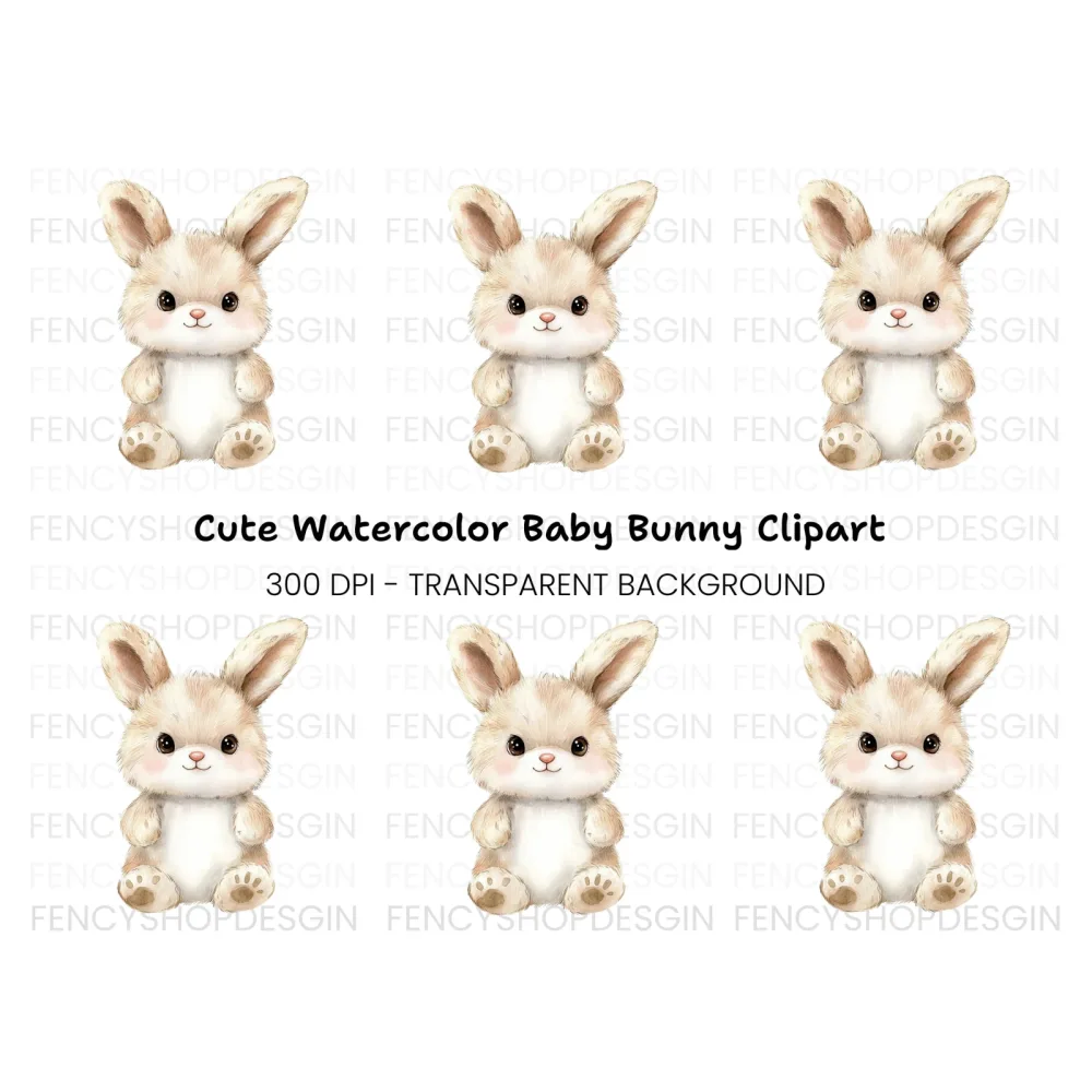 Adorable Fluffy Bunny Clipart Bundle