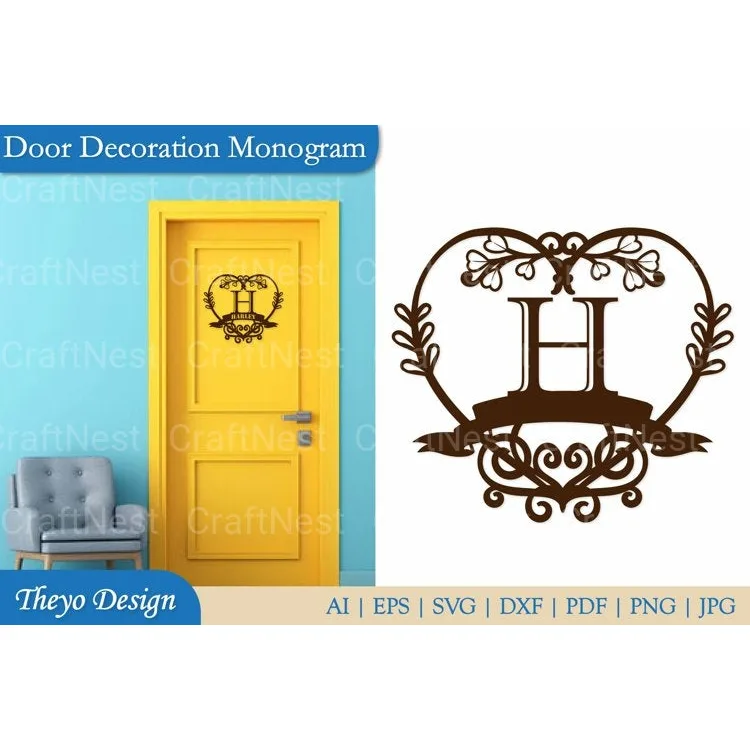 Door Decoration Monogram SVG