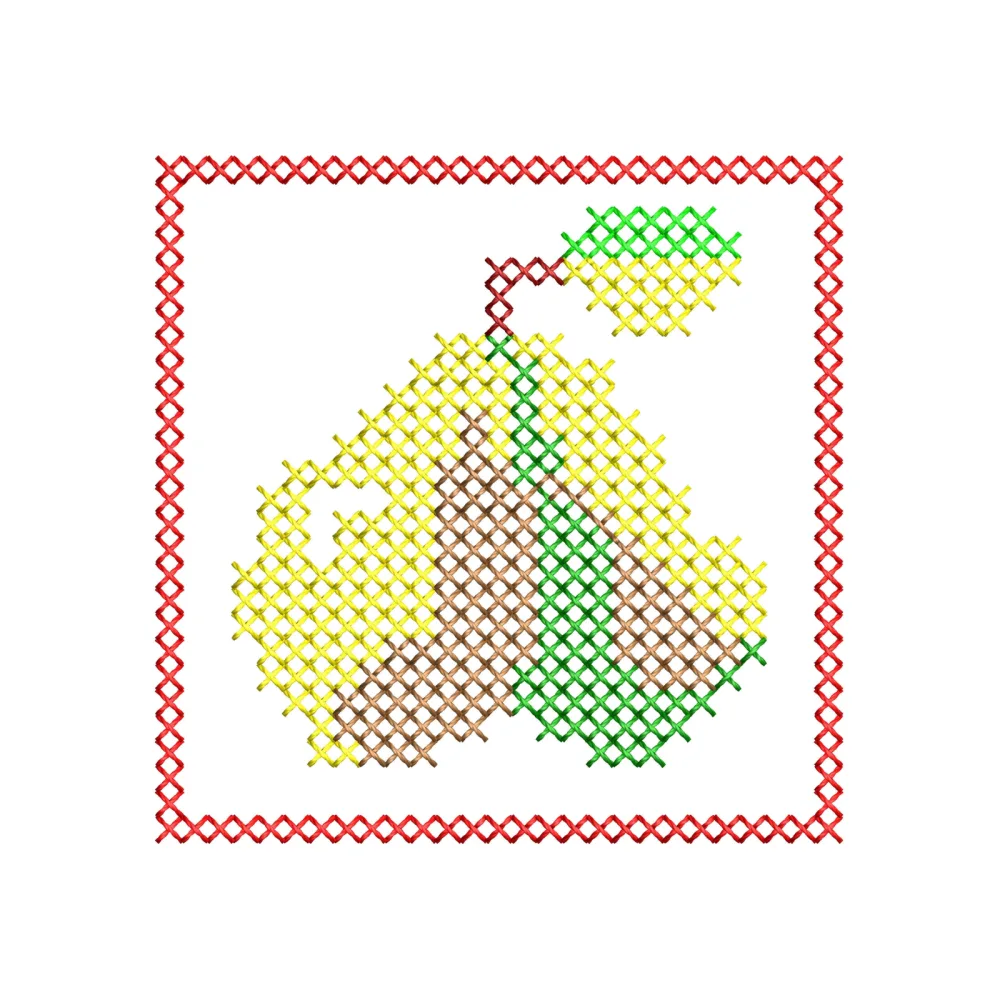 Pear Crosstitch Embroidery Design