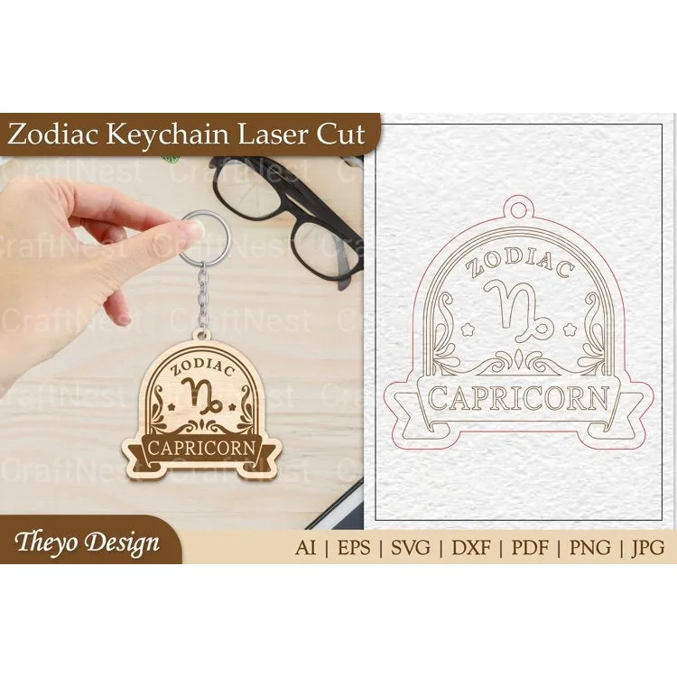 Zodiac Keychain SVG Bundle