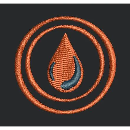 Water Drop in Circles Embroidery Design