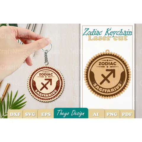 Zodiac Keychain SVG Bundle