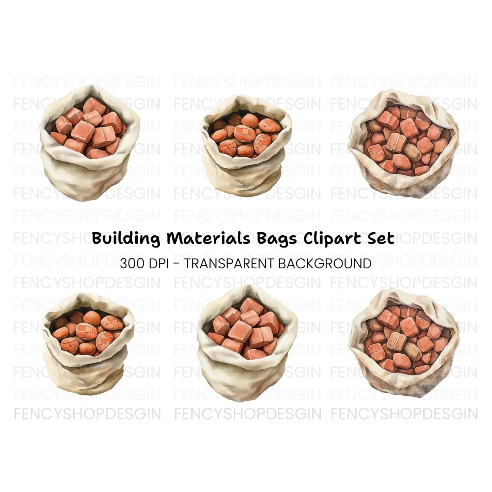 Rustic Clay Bricks and Stones Clipart Bundle