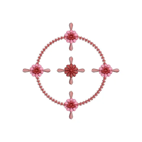 Rose Star Embroidery Design