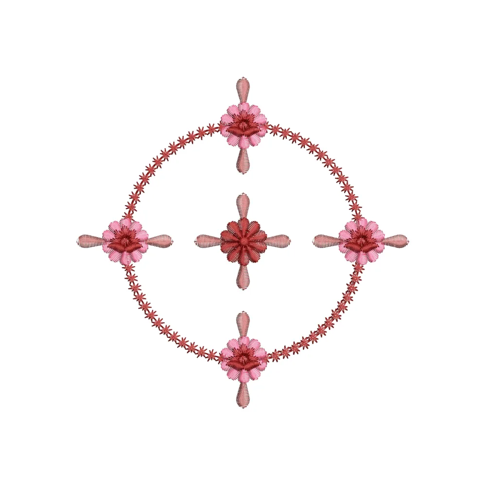 Rose Star Embroidery Design